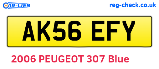 AK56EFY are the vehicle registration plates.