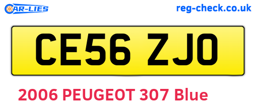CE56ZJO are the vehicle registration plates.