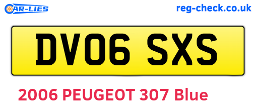 DV06SXS are the vehicle registration plates.
