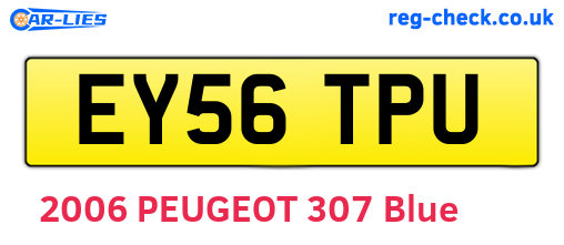 EY56TPU are the vehicle registration plates.