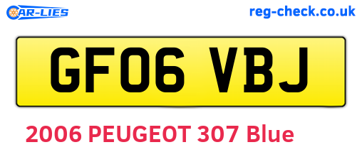 GF06VBJ are the vehicle registration plates.