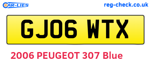 GJ06WTX are the vehicle registration plates.