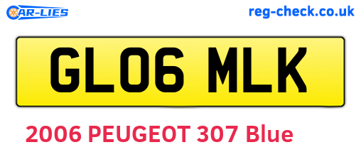 GL06MLK are the vehicle registration plates.