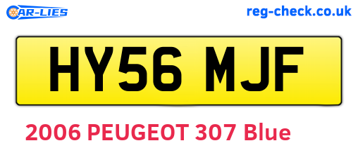 HY56MJF are the vehicle registration plates.