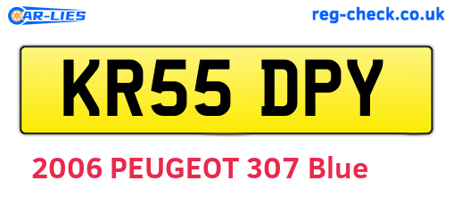 KR55DPY are the vehicle registration plates.