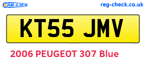 KT55JMV are the vehicle registration plates.