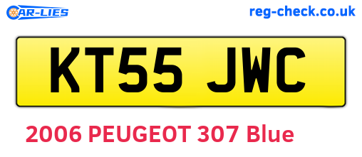 KT55JWC are the vehicle registration plates.