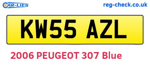 KW55AZL are the vehicle registration plates.