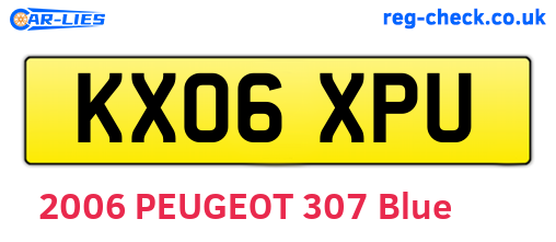 KX06XPU are the vehicle registration plates.