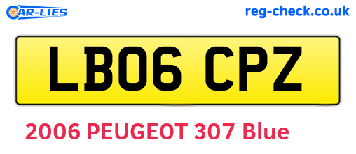 LB06CPZ are the vehicle registration plates.