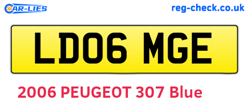LD06MGE are the vehicle registration plates.