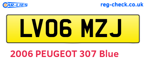 LV06MZJ are the vehicle registration plates.