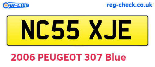 NC55XJE are the vehicle registration plates.