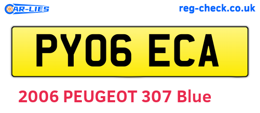 PY06ECA are the vehicle registration plates.