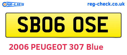 SB06OSE are the vehicle registration plates.