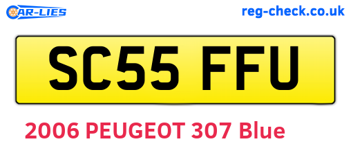 SC55FFU are the vehicle registration plates.