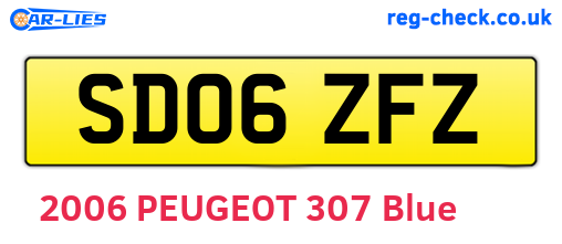 SD06ZFZ are the vehicle registration plates.