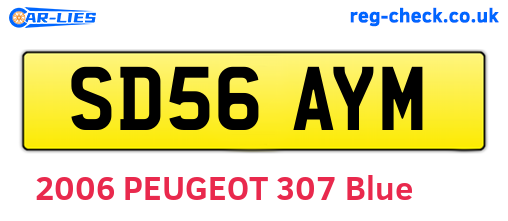 SD56AYM are the vehicle registration plates.