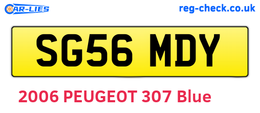 SG56MDY are the vehicle registration plates.