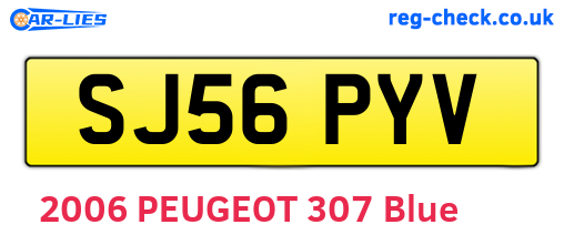 SJ56PYV are the vehicle registration plates.
