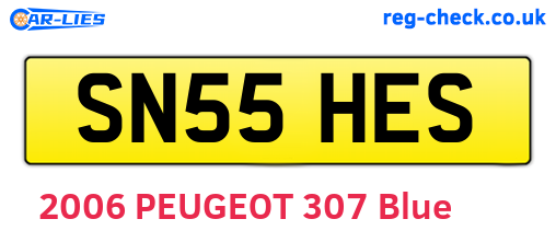 SN55HES are the vehicle registration plates.