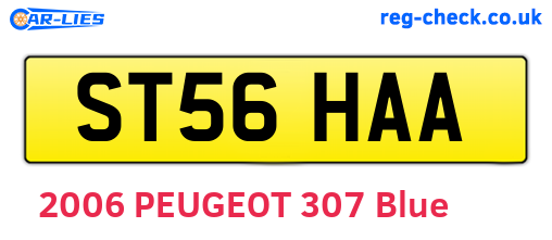 ST56HAA are the vehicle registration plates.