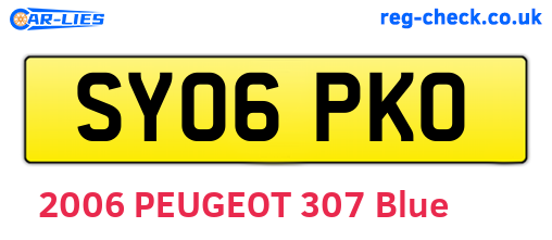 SY06PKO are the vehicle registration plates.