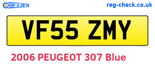 VF55ZMY are the vehicle registration plates.