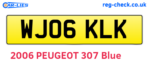 WJ06KLK are the vehicle registration plates.
