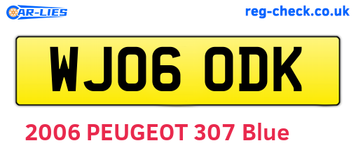 WJ06ODK are the vehicle registration plates.