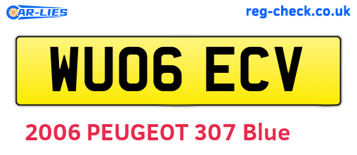 WU06ECV are the vehicle registration plates.