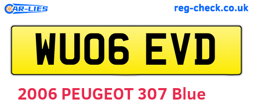 WU06EVD are the vehicle registration plates.