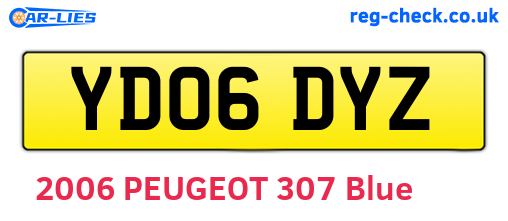 YD06DYZ are the vehicle registration plates.