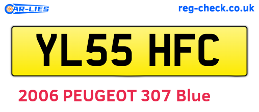 YL55HFC are the vehicle registration plates.