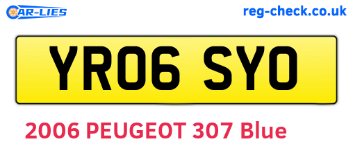 YR06SYO are the vehicle registration plates.