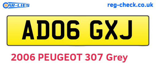 AD06GXJ are the vehicle registration plates.