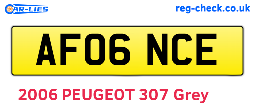 AF06NCE are the vehicle registration plates.
