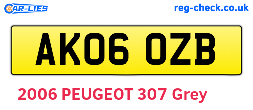 AK06OZB are the vehicle registration plates.