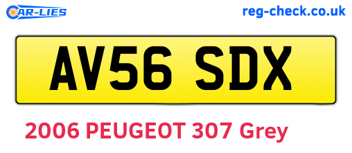 AV56SDX are the vehicle registration plates.