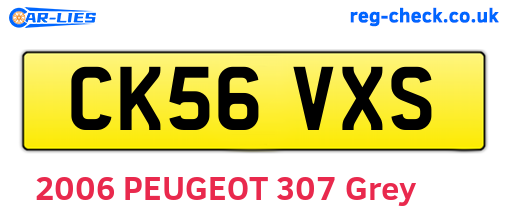 CK56VXS are the vehicle registration plates.