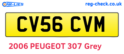 CV56CVM are the vehicle registration plates.