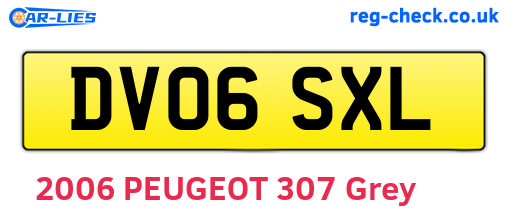 DV06SXL are the vehicle registration plates.