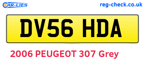DV56HDA are the vehicle registration plates.