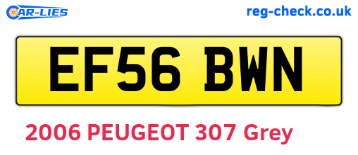 EF56BWN are the vehicle registration plates.