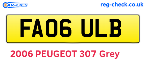 FA06ULB are the vehicle registration plates.