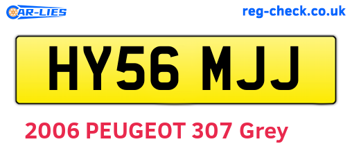 HY56MJJ are the vehicle registration plates.