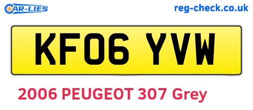 KF06YVW are the vehicle registration plates.