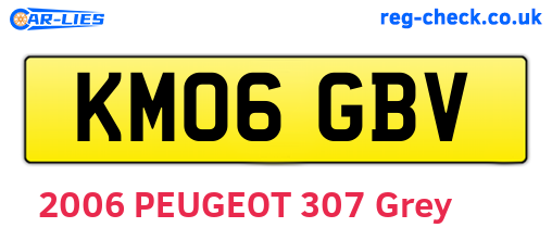 KM06GBV are the vehicle registration plates.