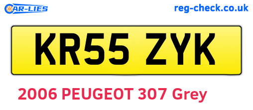 KR55ZYK are the vehicle registration plates.