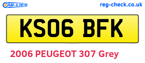 KS06BFK are the vehicle registration plates.